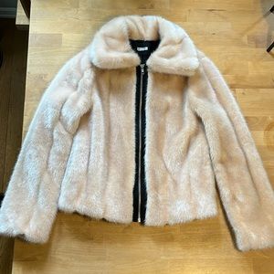 Reformation *blush* pink faux fur jacket XS